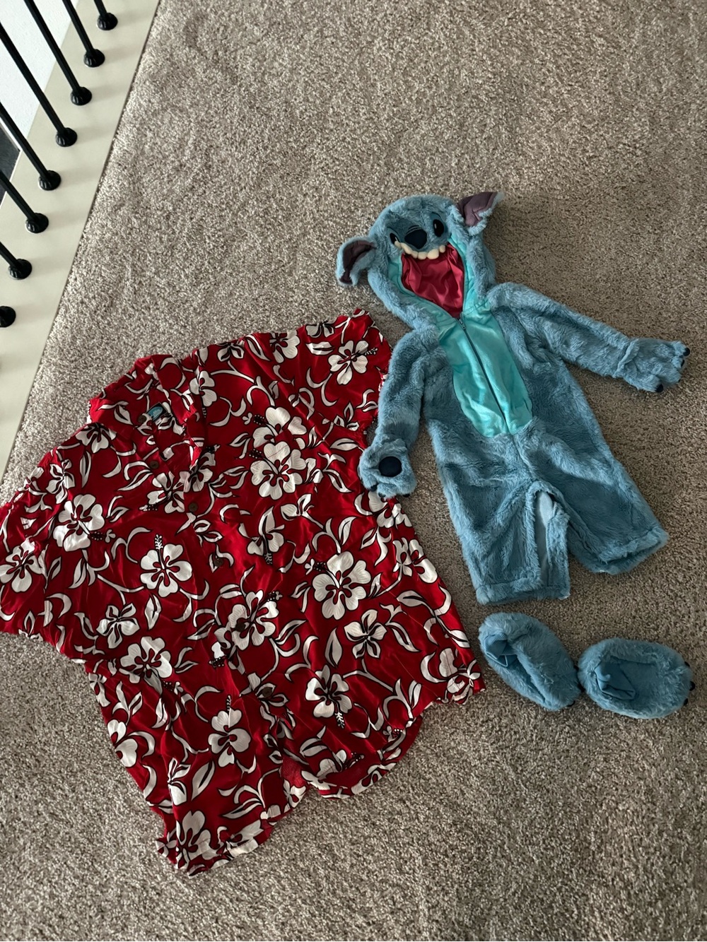 Stitch Baby Costume (6/9 mo) and XL Hawaiian Shirt